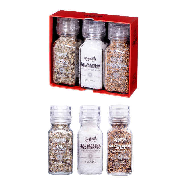 3 Molinillos De Sales Ibéricas En Gift Pack 0,490kg