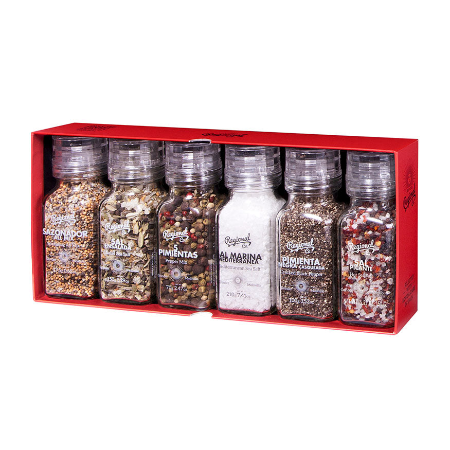 6 Molinillos De Sales Y Pimientas En Gift Pack 0,810kg