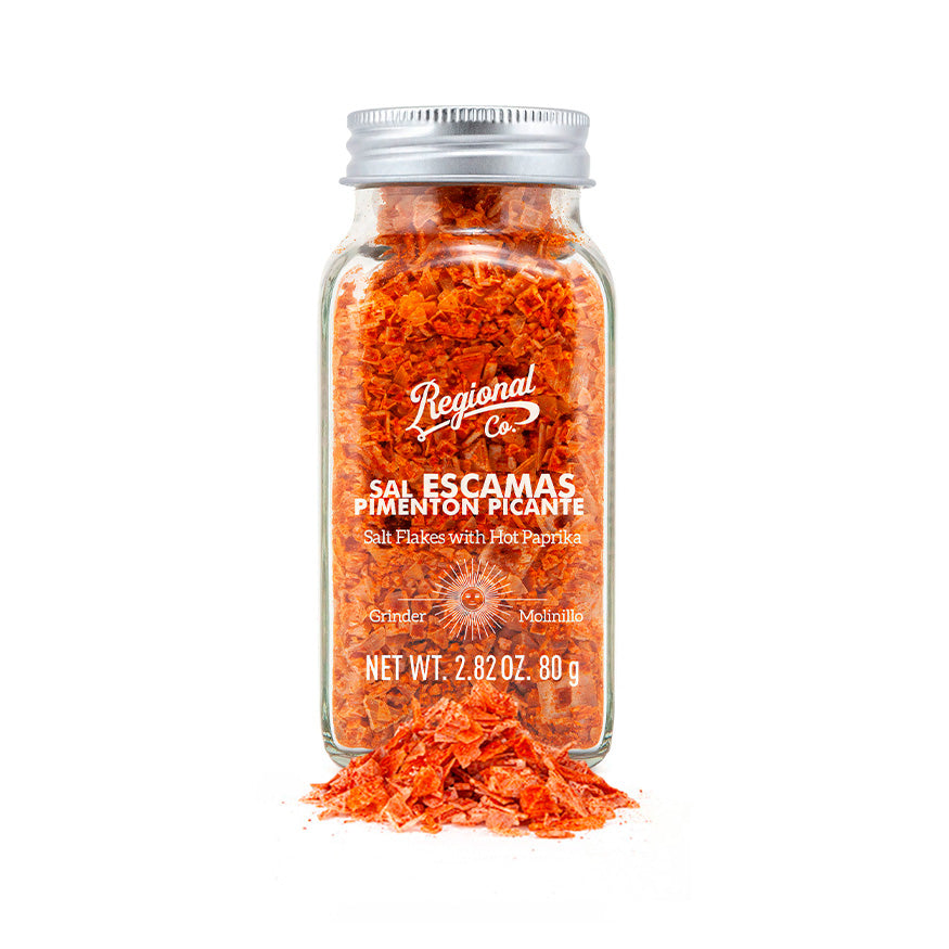 Flaky Salt and Hot Paprika in a Glass Jar 80g